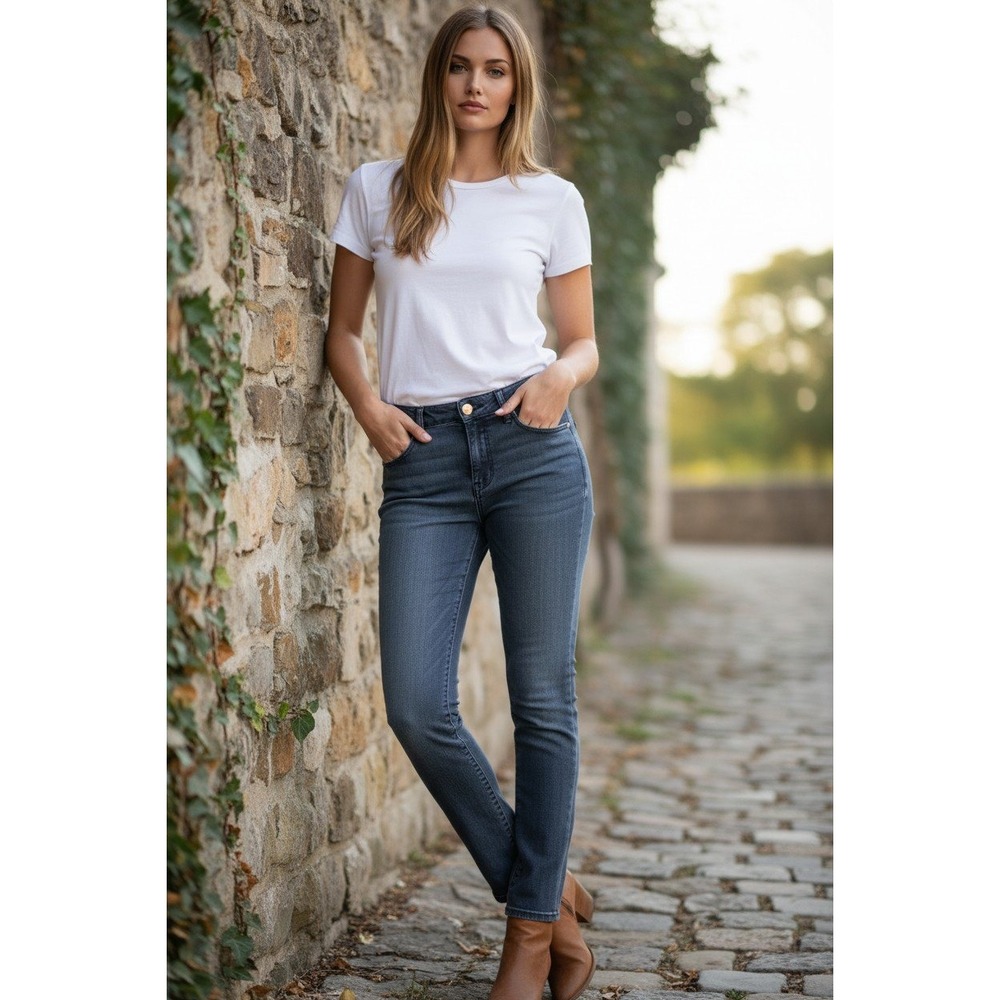 J.McLaughlin Womens Straight Leg Jeans Dark‎ Wash Blue Size 6